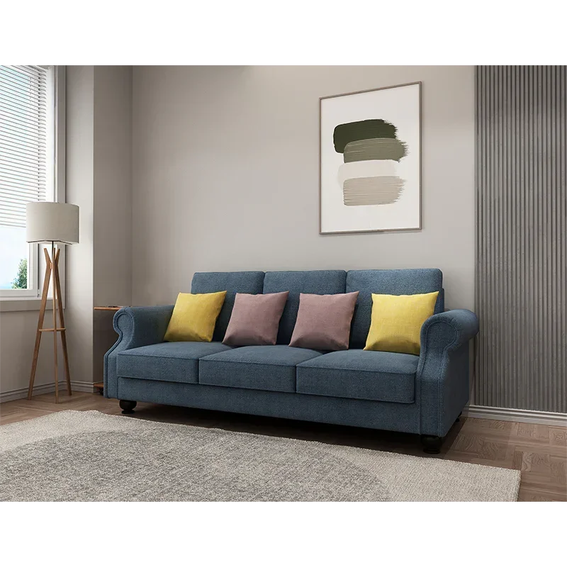 The Cozy Cloud 3-Seater Sofa Blue - Stacks Warehouse