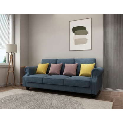 The Cozy Cloud 3-Seater Sofa Blue - Stacks Warehouse