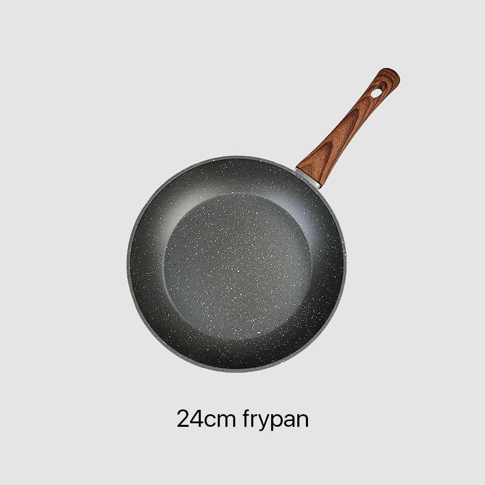 5-Piece Non-Stick Marble Coating Cookware Set with Frypans and Saucepans