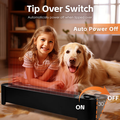 2200W Graphene Floor Heater Slim Panel Electric 25m² Ultra-Quiet Tip-Over Overheat Protection