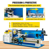 VEVOR 7"x14" Mini Metal Lathe 0-2500 RPM Variable Speed Benchtop