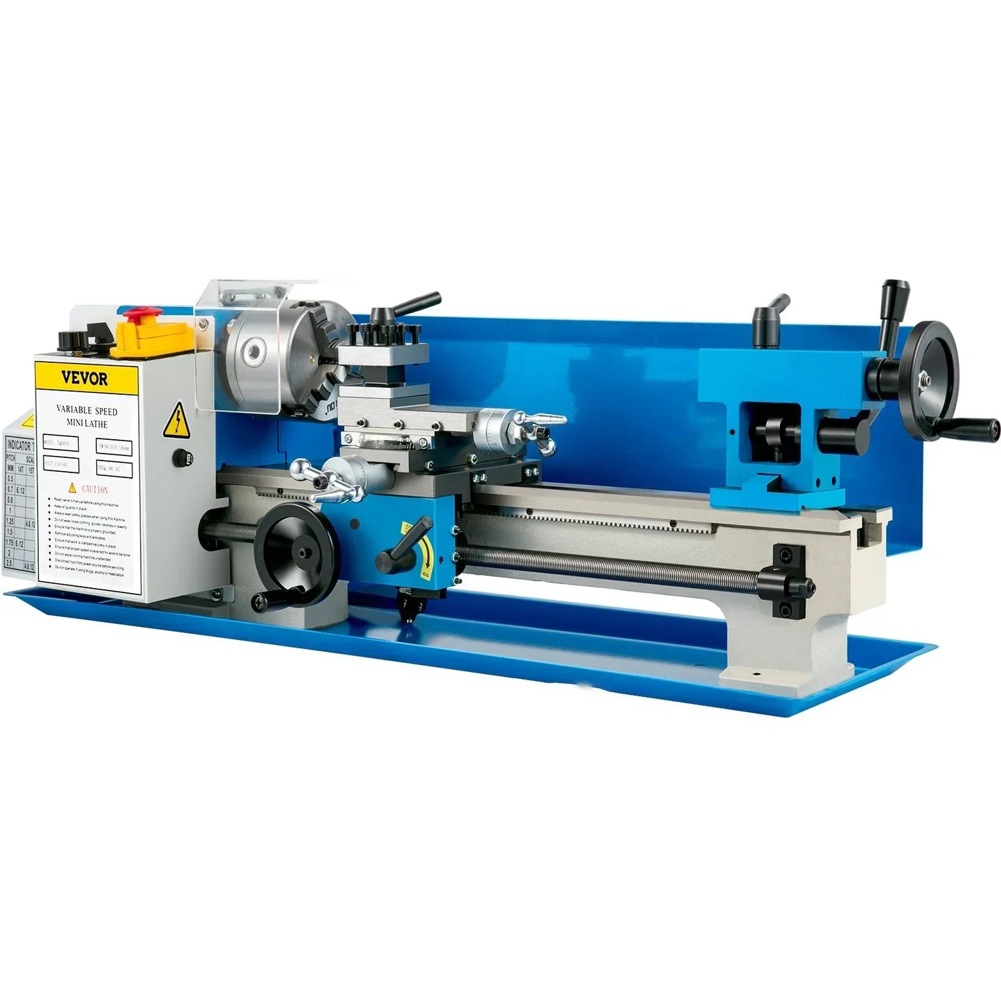 VEVOR 7"x14" Mini Metal Lathe 0-2500 RPM Variable Speed Benchtop