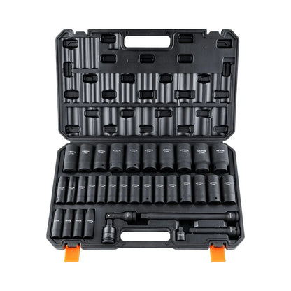 VEVOR 34pc 1/2" Drive Deep Impact Socket Set Metric 8-36mm Cr-Mo