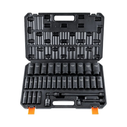 VEVOR 34pc 1/2" Drive Deep Impact Socket Set Metric 8-36mm Cr-Mo