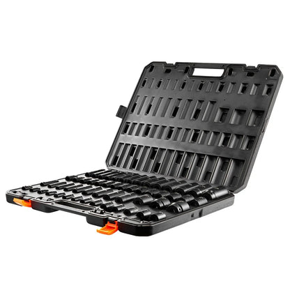 VEVOR 59pc Impact Socket Set 3/8" 1/2" Drive 6-Point Ratchet Kit