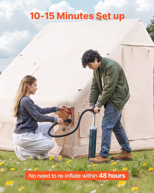 VEVOR Inflatable Camping Tent 3-5 Person Easy Setup Blow Up 4 Season Glamping