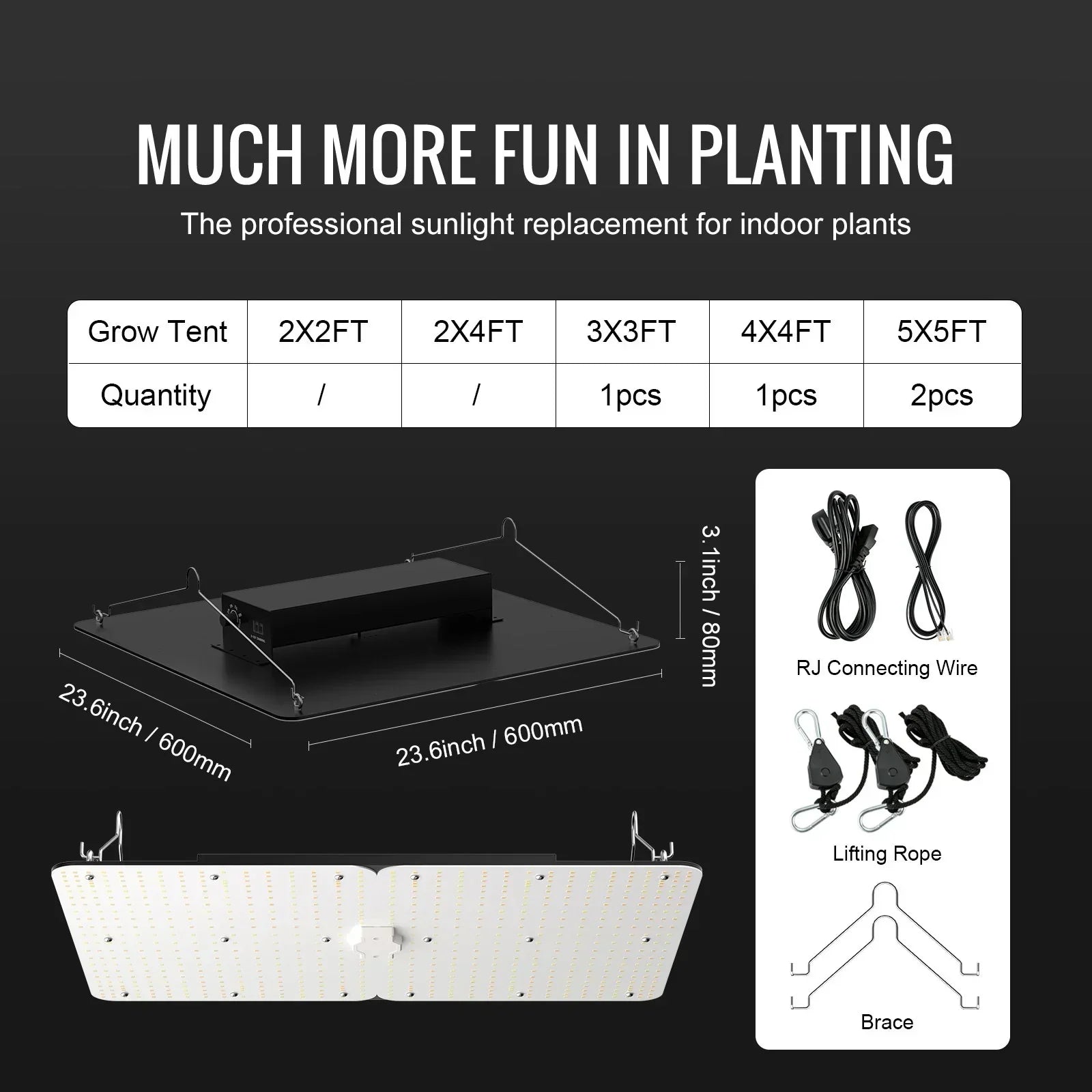 VEVOR LED Grow Light, 400W Full Spectrum Dimmable, High Yield Samsung 2B1B Diodes Growing Lamp for Indoor Plants Seedling Veg and Bloom Greenhouse Growing, Daisy Chain Driver for 4x4/5x5 ft Grow Tent - Stacks Warehouse