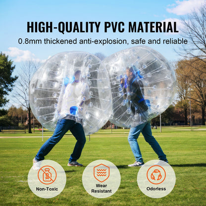 Inflatable Bumper Balls 2-Pack, 4FT/1.2M Body Sumo Zorb Balls for Teen & Adult, 0.8mm Thick PVC Human Hamster Bubble Balls for Outdoor Team Gaming Play, Bumper Bopper Toys for Garden, Yard, Park