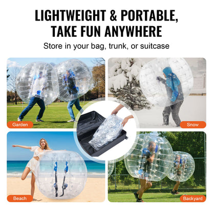 Inflatable Bumper Balls 2-Pack, 4FT/1.2M Body Sumo Zorb Balls for Teen & Adult, 0.8mm Thick PVC Human Hamster Bubble Balls for Outdoor Team Gaming Play, Bumper Bopper Toys for Garden, Yard, Park