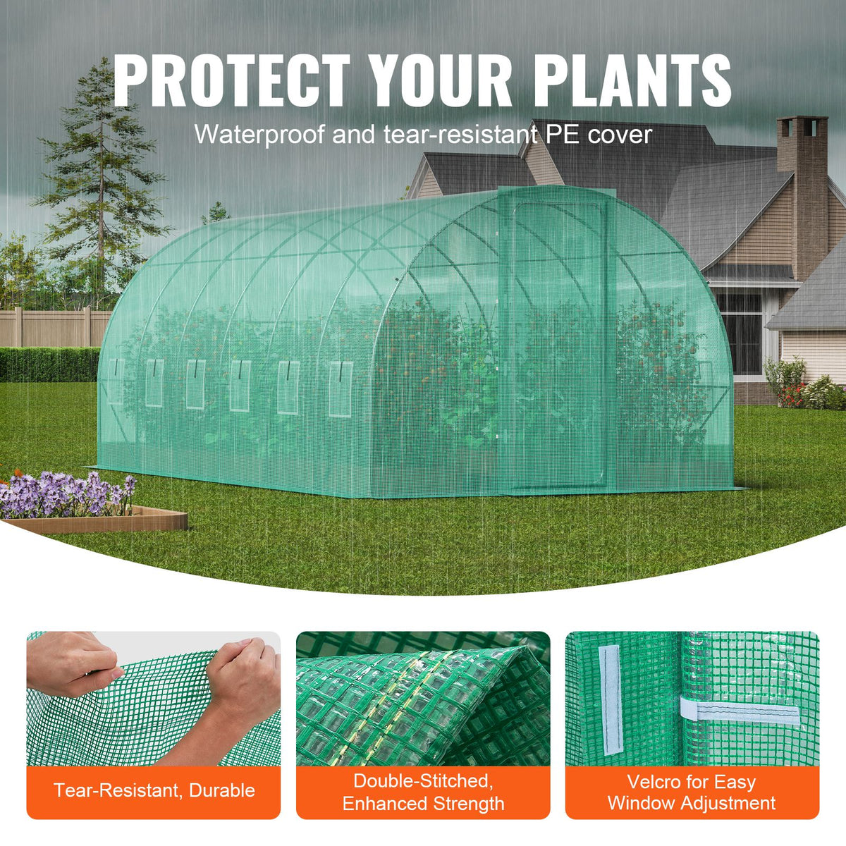 Tunnel greenhouse side-opening swing door