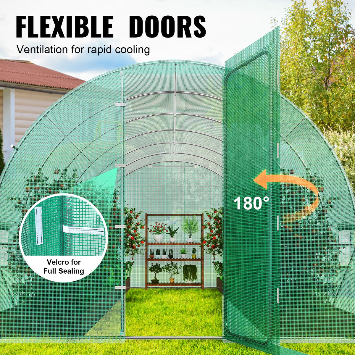 Tunnel greenhouse 140gsm high-density PE cover, waterproof and sun-resistant