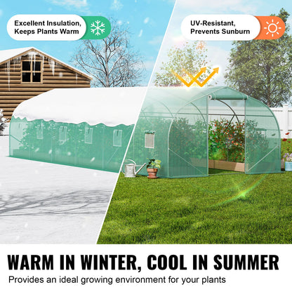 Tunnel greenhouse roll-up zipper door with velcro fastening
