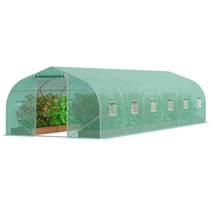 Tunnel greenhouse reinforced door poles for added stability