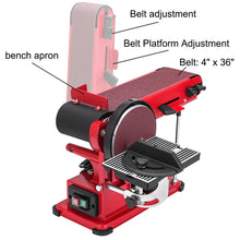 VEVOR Belt Disc Combo Sander 4"x36" 6" 375W Bench Grinder