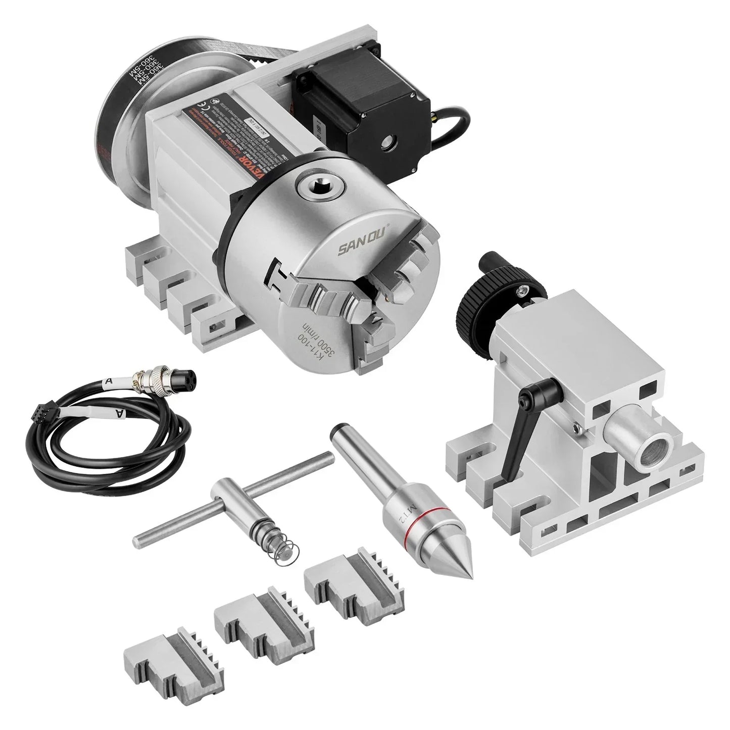 VEVOR Dividing Head 100mm 3-Jaw Chuck CNC 4th Axis Rotational