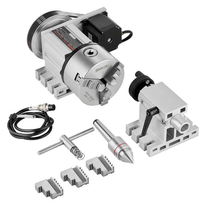 VEVOR Dividing Head 100mm 3-Jaw Chuck CNC 4th Axis Rotational