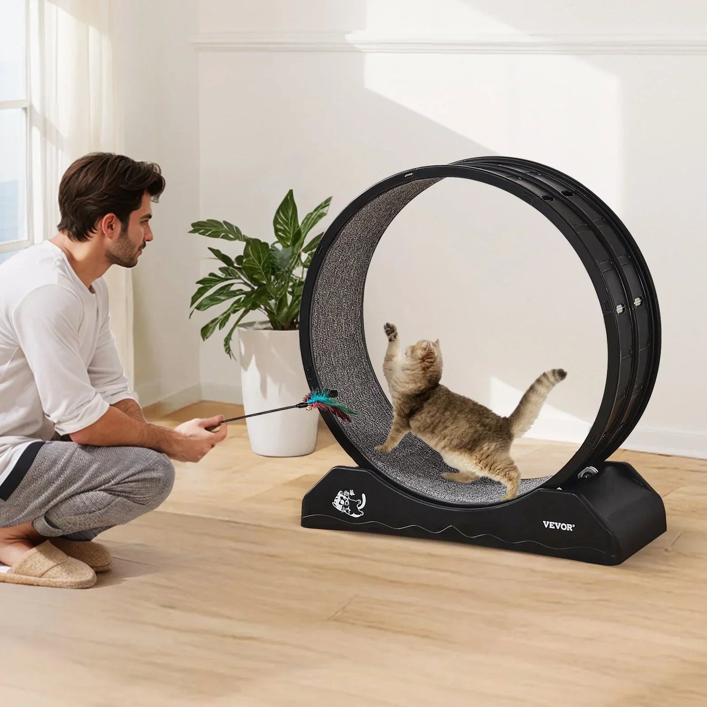 VEVOR 31.5" Cat Exercise Wheel - Large Running Wheel with Brake