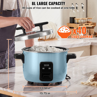 VEVOR Commercial Rice Cooker 8L 40-Cup Non-Stick 1300W Auto Keep-Warm Restaurant Catering