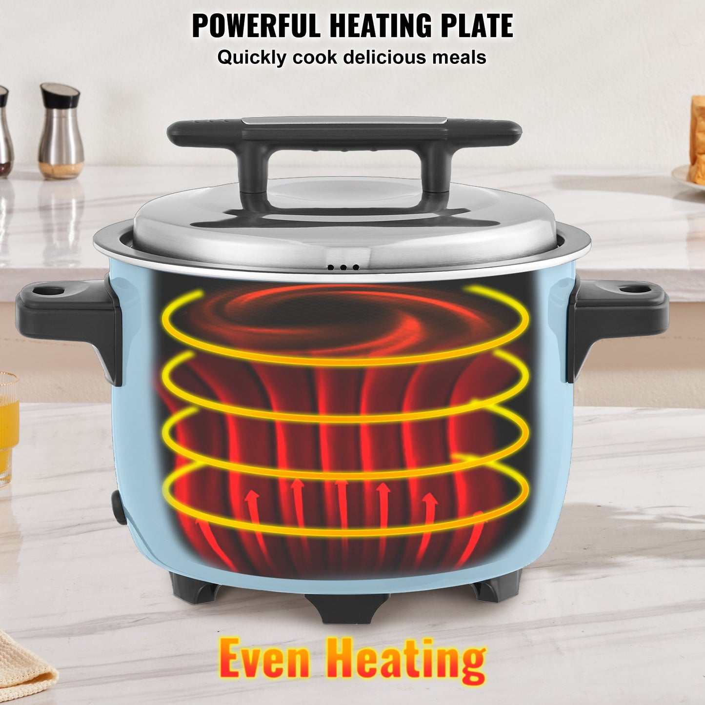 VEVOR Commercial Rice Cooker 8L 40-Cup Non-Stick 1300W Auto Keep-Warm Restaurant Catering