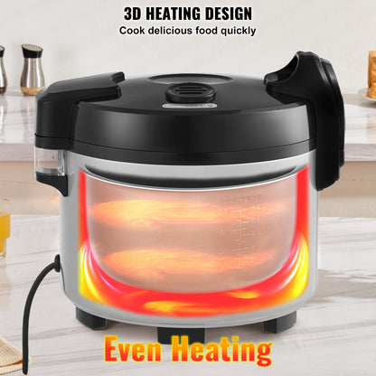 VEVOR Commercial Rice Cooker 9L 45-Cup 3D Heating Non-Stick 12-Hour Keep-Warm Restaurant Catering