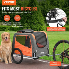 Dog Bike Trailer 30kg Capacity Foldable Quick Release Wheels Orange/Grey