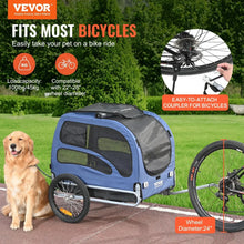 Dog Bike Trailer 45kg Capacity Foldable Quick Release Wheels Blue/Black