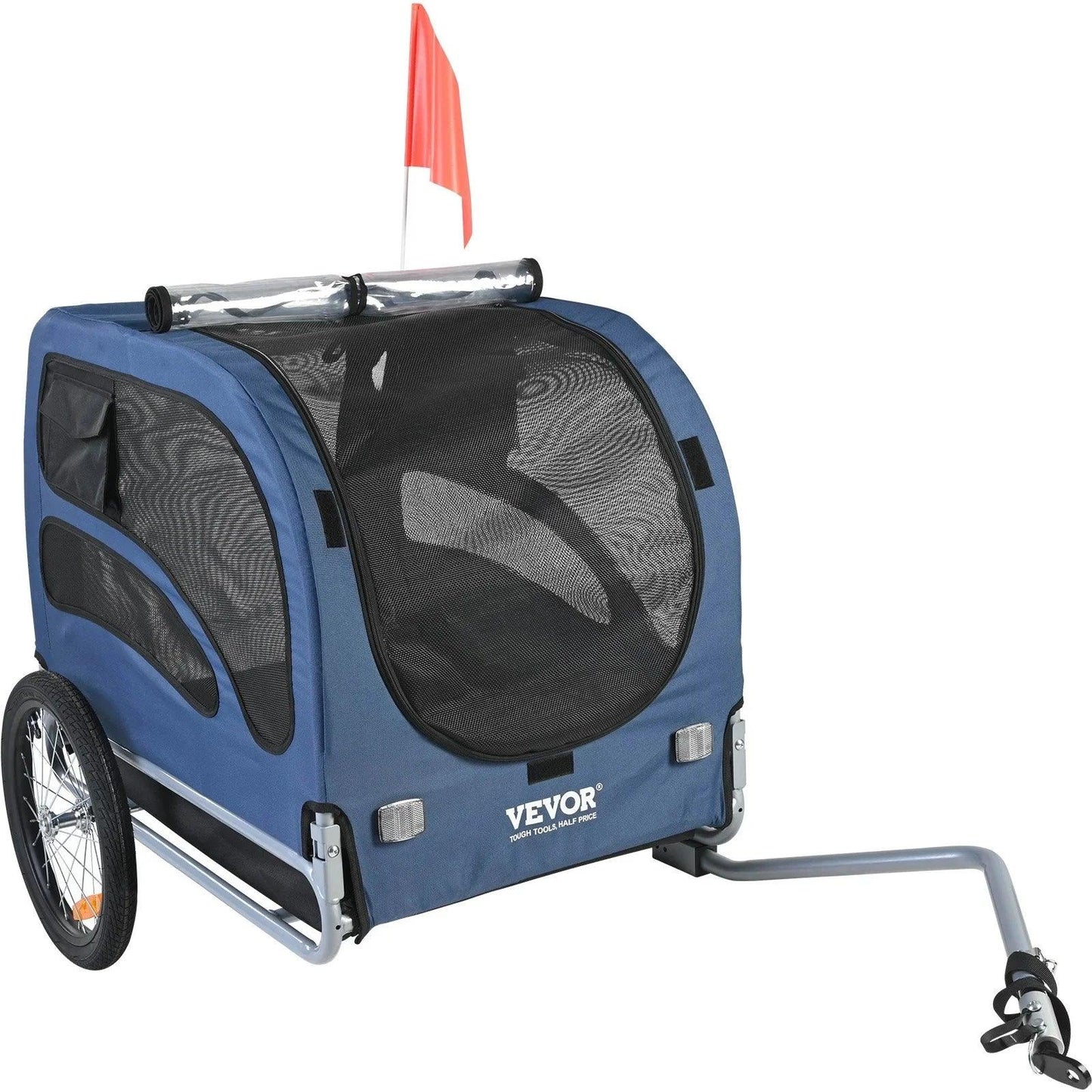 Dog Bike Trailer 45kg Capacity Foldable Quick Release Wheels Blue/Black