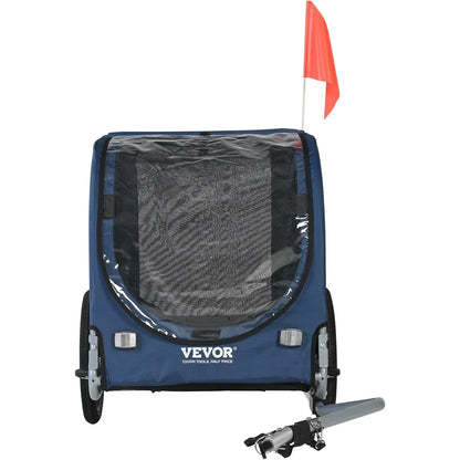 Dog Bike Trailer 45kg Capacity Foldable Quick Release Wheels Blue/Black