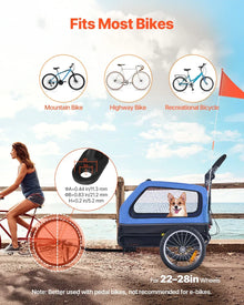 Dog Bike Trailer 2-in-1 Stroller 40kg Capacity Quick Release Wheel