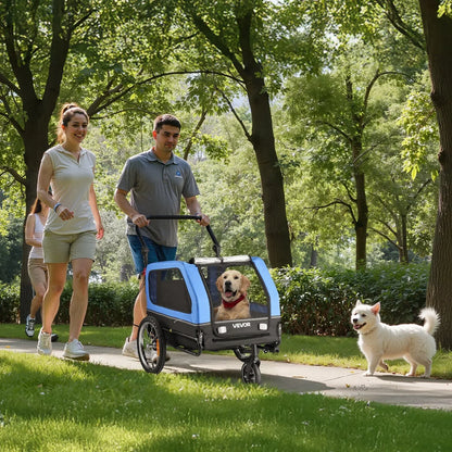 Dog Bike Trailer 2-in-1 Stroller 40kg Capacity Quick Release Wheel