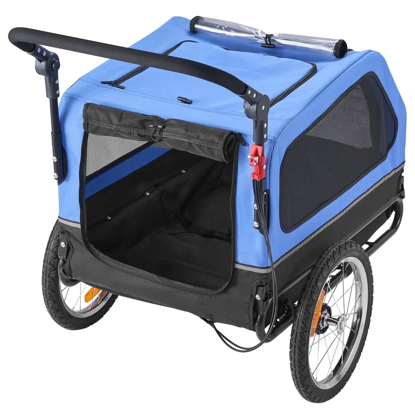Dog Bike Trailer 2-in-1 Stroller 40kg Capacity Quick Release Wheel