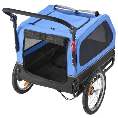 Dog Bike Trailer 2-in-1 Stroller 40kg Capacity Quick Release Wheel