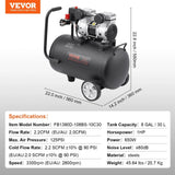 VEVOR 30L Air Compressor Portable Oil-Free 90 PSI Compact