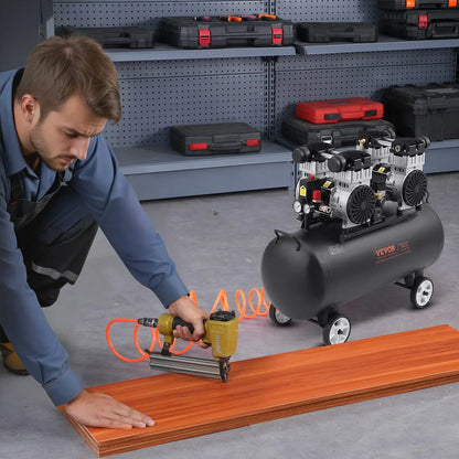 VEVOR 75L Air Compressor Professional Oil-Free 90 PSI Heavy-Duty