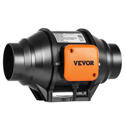 VEVOR Inline Duct Fan, 102mm 129.7 CFM with Variable Speed Controller, Quiet AC-motor Ventilation Exhaust Fan for Cooling Booster, Grow Tents, Hydroponics - Stacks Warehouse
