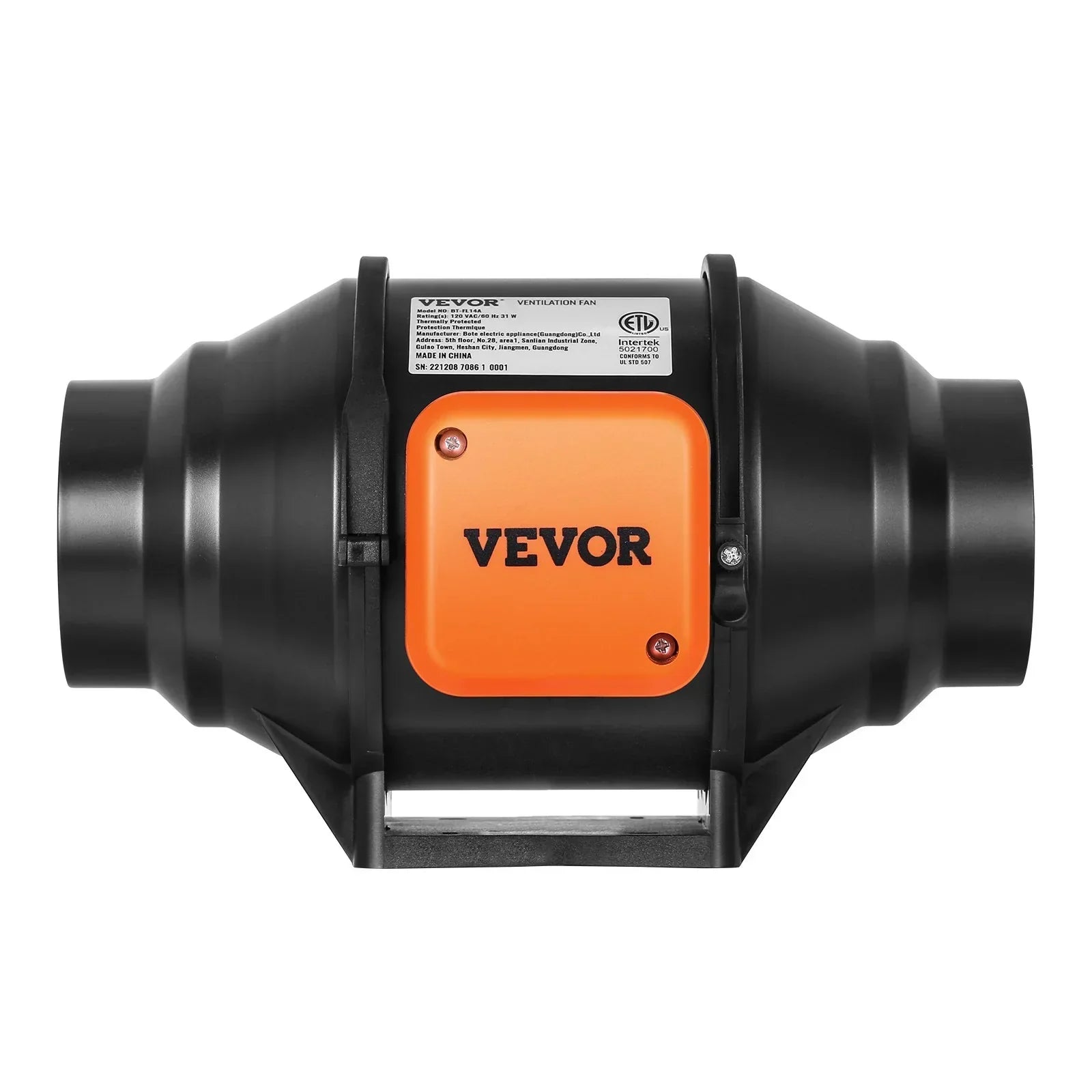 VEVOR Inline Duct Fan, 102mm 129.7 CFM with Variable Speed Controller, Quiet AC-motor Ventilation Exhaust Fan for Cooling Booster, Grow Tents, Hydroponics - Stacks Warehouse
