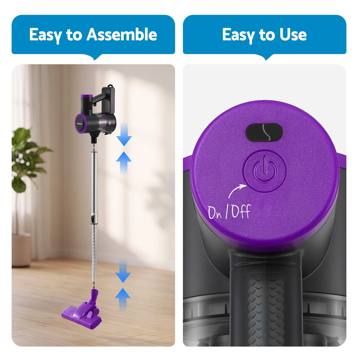 Devanti 3-in-1 Corded Stick Vacuum 16000Pa - Purple - view 8