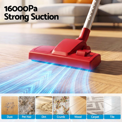 Devanti 3-in-1 Corded Stick Vacuum 16000Pa - Red - view 4
