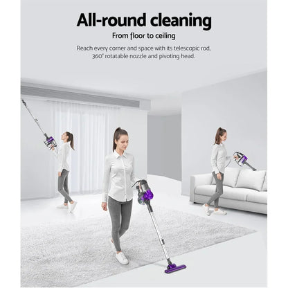 Devanti Stick Vacuum Cleaner Handheld Corded 450W Purple - Stacks Warehouse
