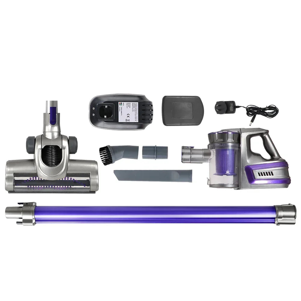 Devanti Stick Vacuum Cleaner Bagless Cordless 150W Purple - Stacks Warehouse