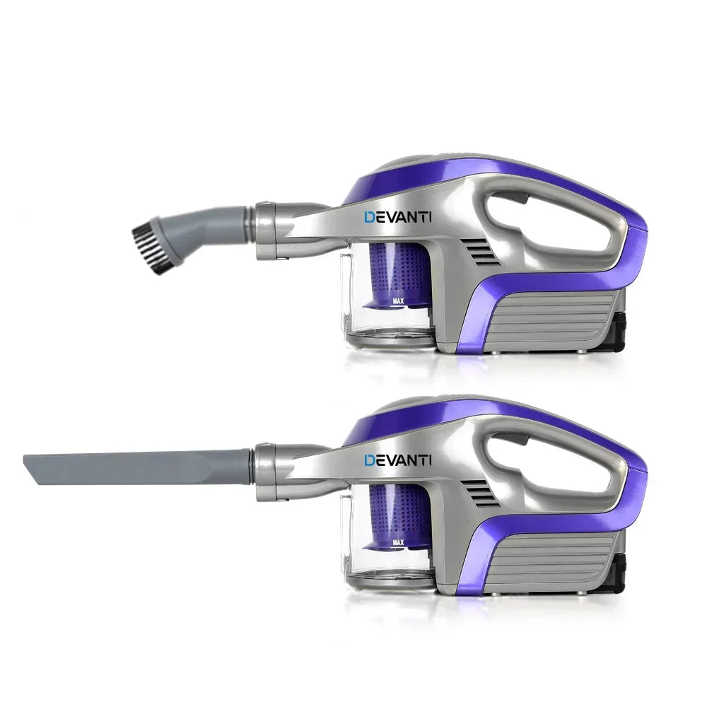 Devanti Stick Vacuum Cleaner Bagless Cordless 150W Purple - Stacks Warehouse