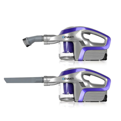 Devanti Stick Vacuum Cleaner Bagless Cordless 150W Purple - Stacks Warehouse