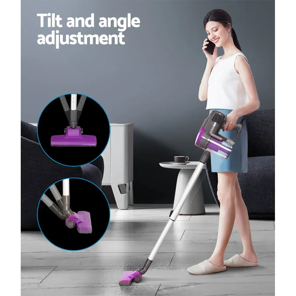 Devanti Stick Vacuum Cleaner Bagless Corded 500W Purple - Stacks Warehouse