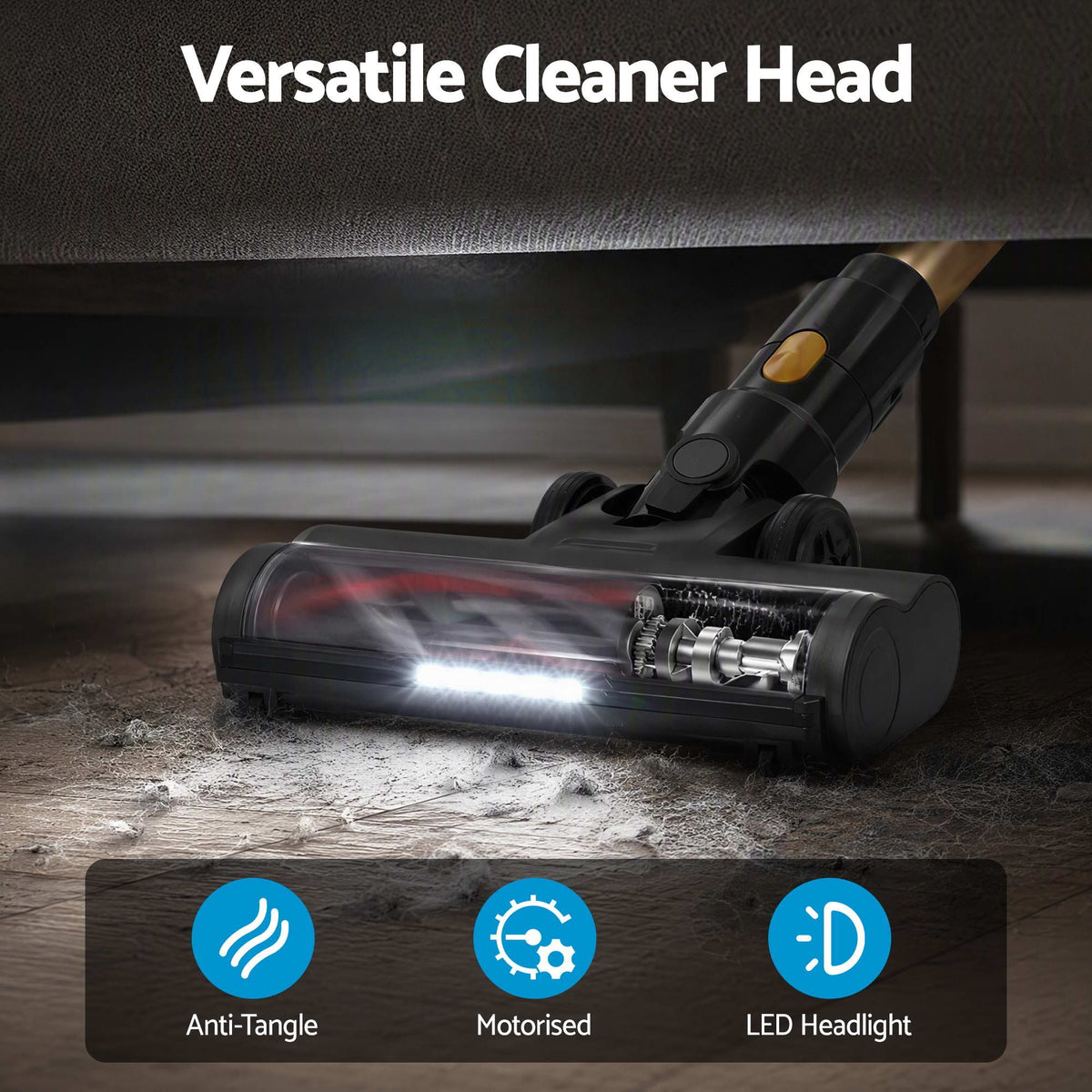 Devanti 30000Pa Cordless Stick Vacuum 4-in-1 - Gold - view 5