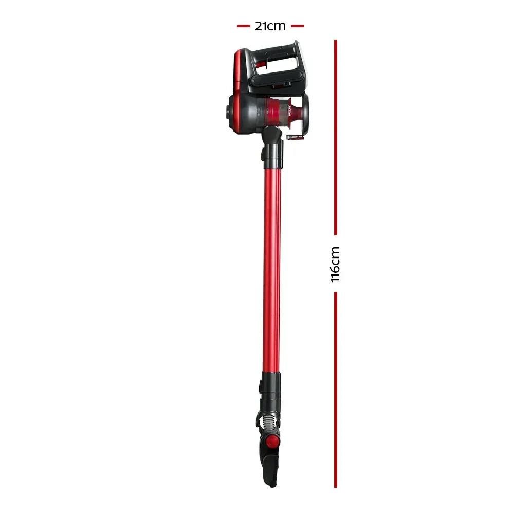 Devanti Stick Vacuum Cleaner Brushless Cordless 250W Red - Stacks Warehouse