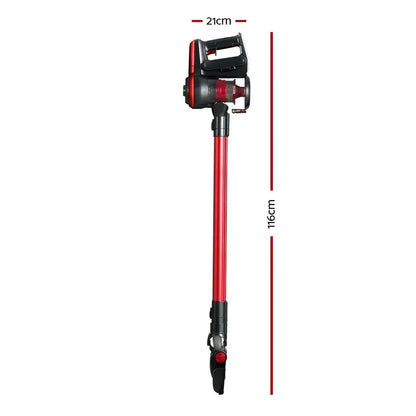 Devanti Stick Vacuum Cleaner Brushless Cordless 250W Red - Stacks Warehouse