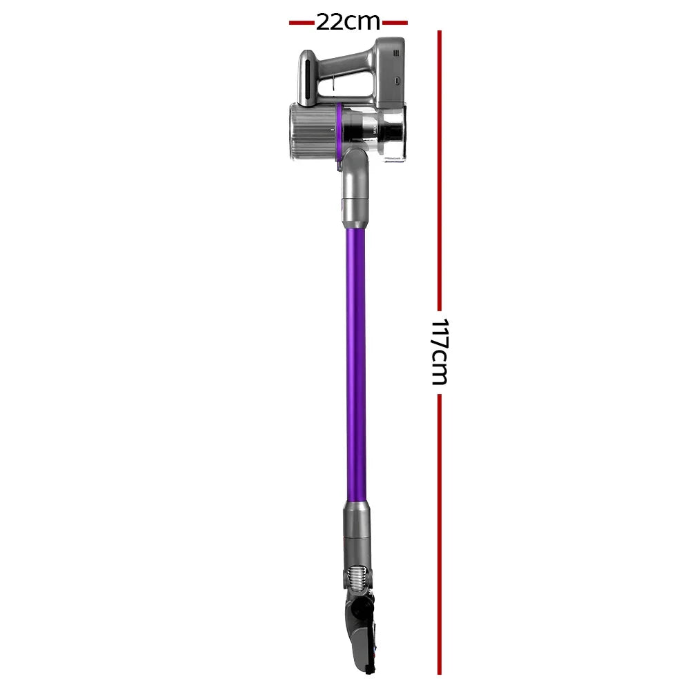 Devanti Stick Vacuum Cleaner Bagless Cordless 120W Purple - Stacks Warehouse