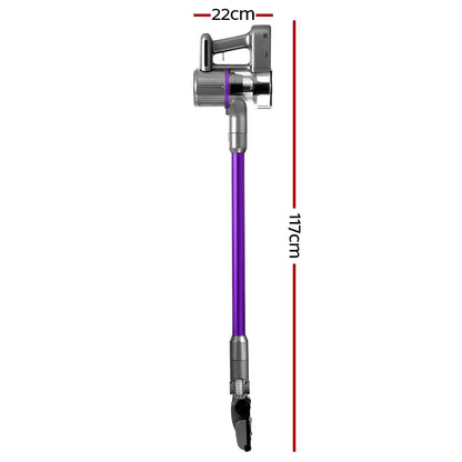 Devanti Stick Vacuum Cleaner Bagless Cordless 120W Purple - Stacks Warehouse