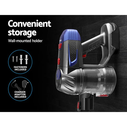 Devanti Stick Vacuum Cleaner Bagless Cordless Red 150W - Stacks Warehouse