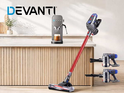 Devanti K7 Cordless Vacuum Plus Espresso Coffee Machine Red
